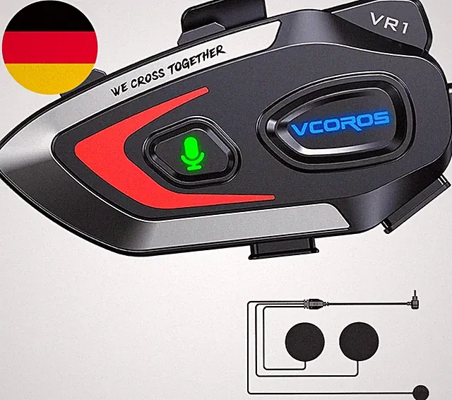 VCOROS Motorrad Helm Headset Vr1,Motorcycle Kopfhörer Helmet Nur Für Eine Person