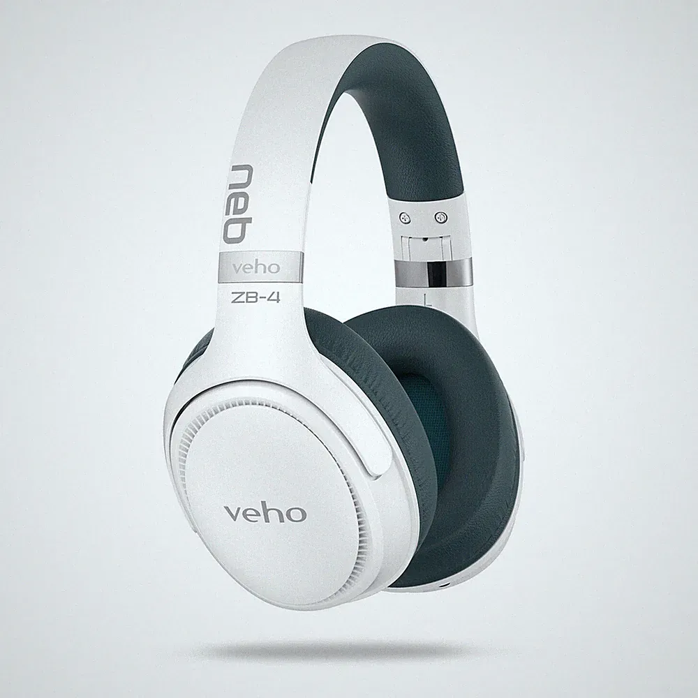 Veho ZB-4 Kopfhörer Bluetooth 5.3 Over-Ear kabellos 36H Mikrofon USB-C faltbar