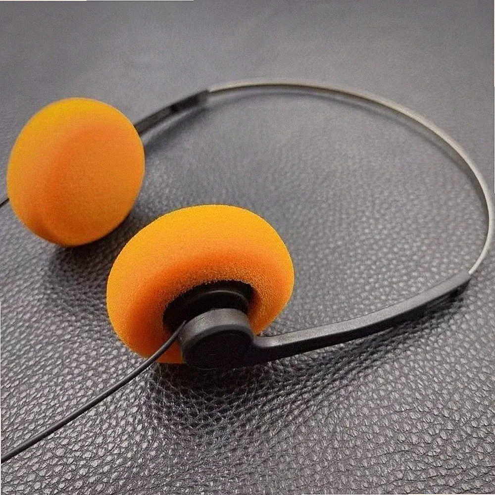 Vintage 80er Look Kopfhörer Orange Schaumstoff 3,5mm Klinke für Walkman Discman