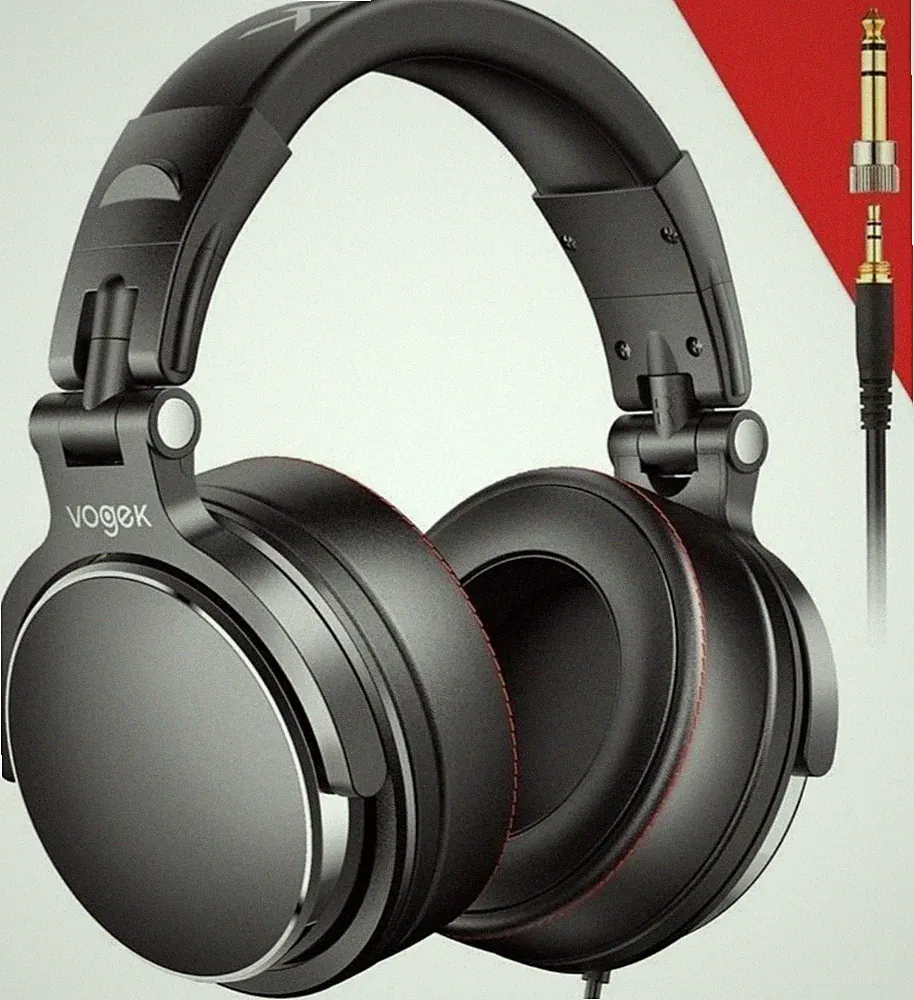 VIVEFOX Over-Ear-Kopfhörer für Studio, DJ-Monitoring und Mixing, um 90°