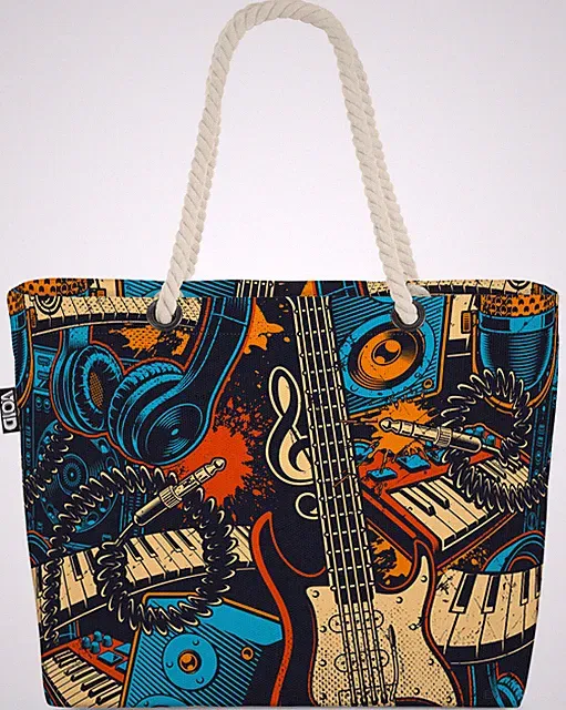VOID Tasche Musik Instrumente Violinschlüssel cartoon Musik dj Mikrofon