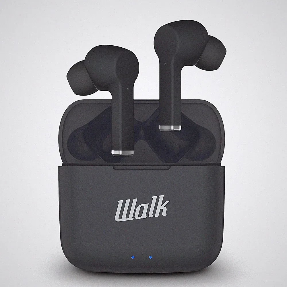 Walk Audio True Wireless Bluetooth TWS Kopfhörer mit Ladekoffer (Grau)