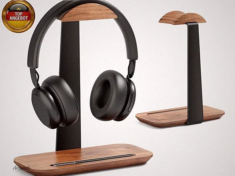 Walnussholz Kopfhörer Ständer, Tisch Headset Halterung Halter mit A
