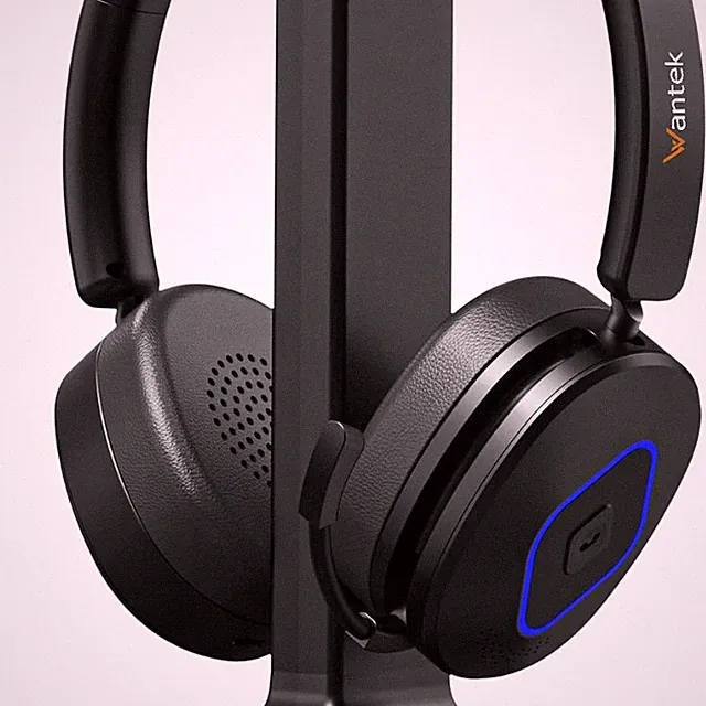Wantek Bluetooth Headset mit Mikrofon kabellos USB Dongle Ladestation PC Buero