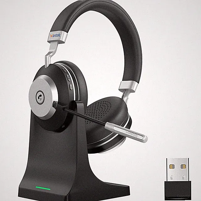 Wantek Bluetooth Headset mit Mikrofon USB Kabelloses Kopfhörer für PC/Handys