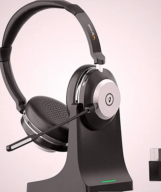 Wantek Bluetooth Kopfhörer mit Mikrofon USB Kabelloses Headset für PC/Handys