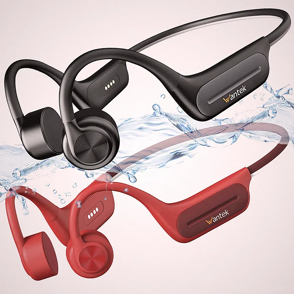 Wantek Knochenleitungskopfhörer Bluetooth 32GB MP3 IP68 Wasserdichte Headphone