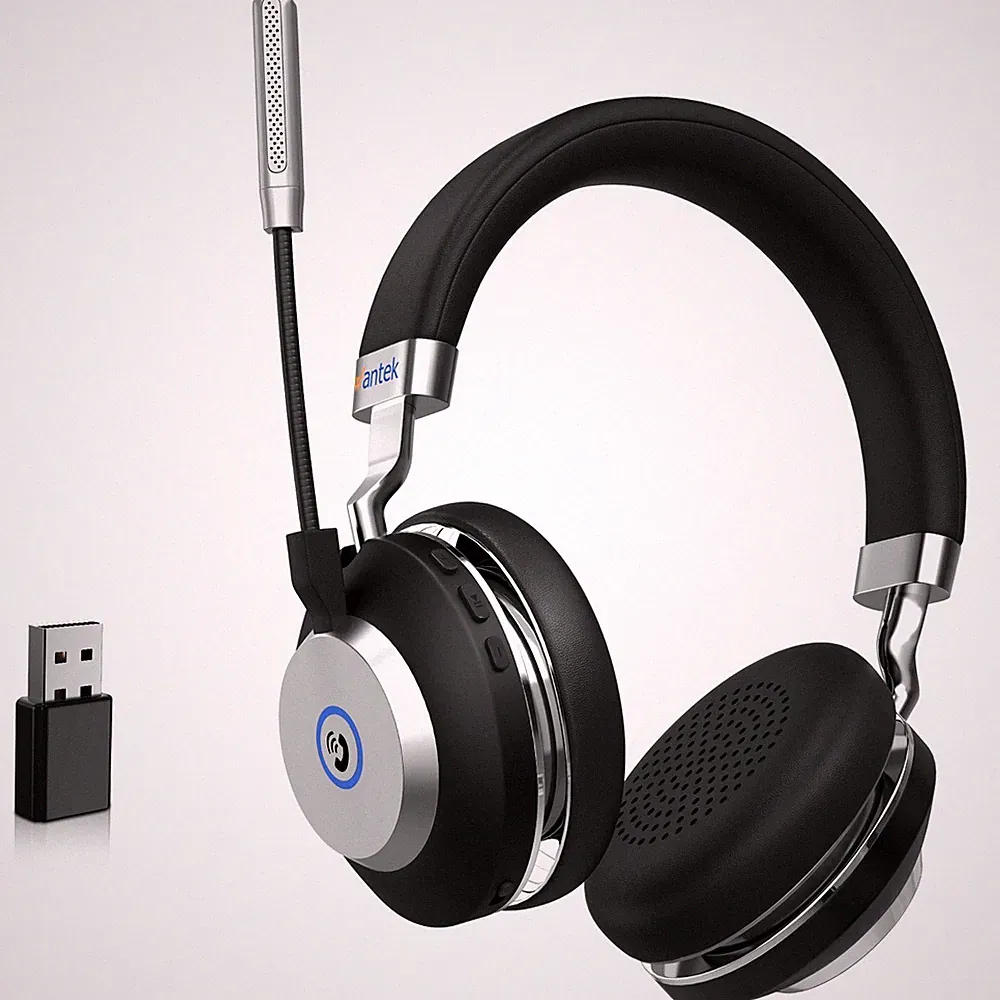 Wantek Work Kopfhörer Bluetooth mit Mikrofon USB Gaming Headsets für PC/Handys