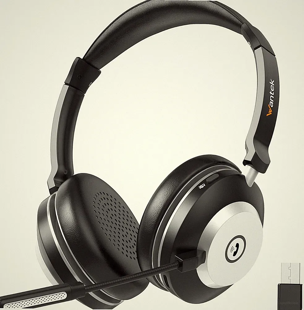 Wantek Work Kopfhörer Kabellos mit Mikrofon USB-Dongle Bluetooth Gaming Headset