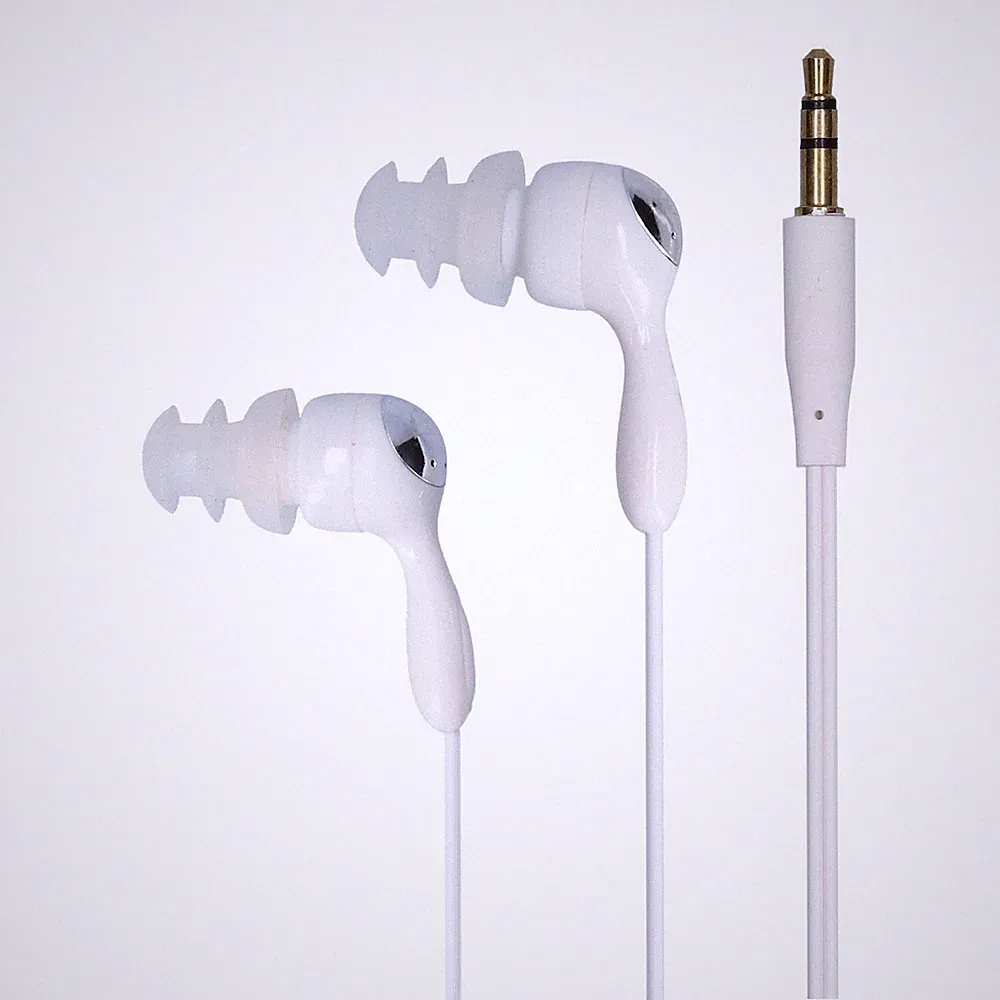 Wasserdichte Schwimmen Ohrhörer IP68 Kurzes Kabel In-Ear Kopfhörer Weiß