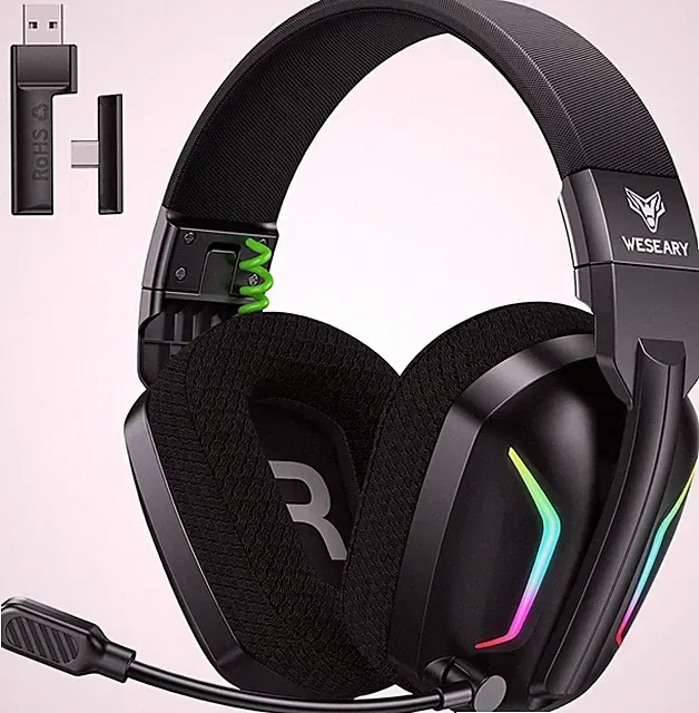 WESEARY Gaming Headset Wireless mit Mikrofon für PS5 PS4 PC Switch Handy