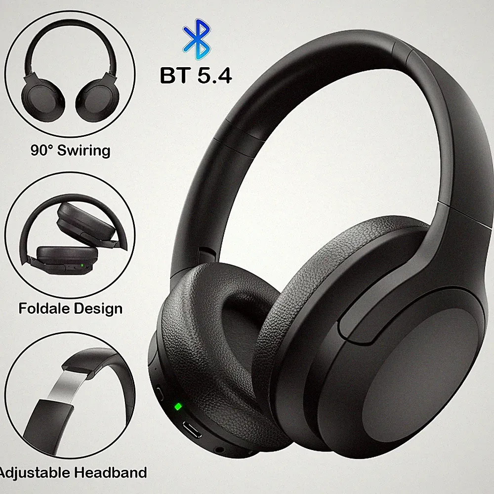 Wireless Bluetooth 5.4 Kopfhörer ANC 35dB 40mm Treiber 30h Laufzeit Mikrofon