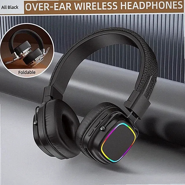Wireless Bluetooth Kopfhörer On Over Ear HiFi Stereo Faltbares Headset für PC