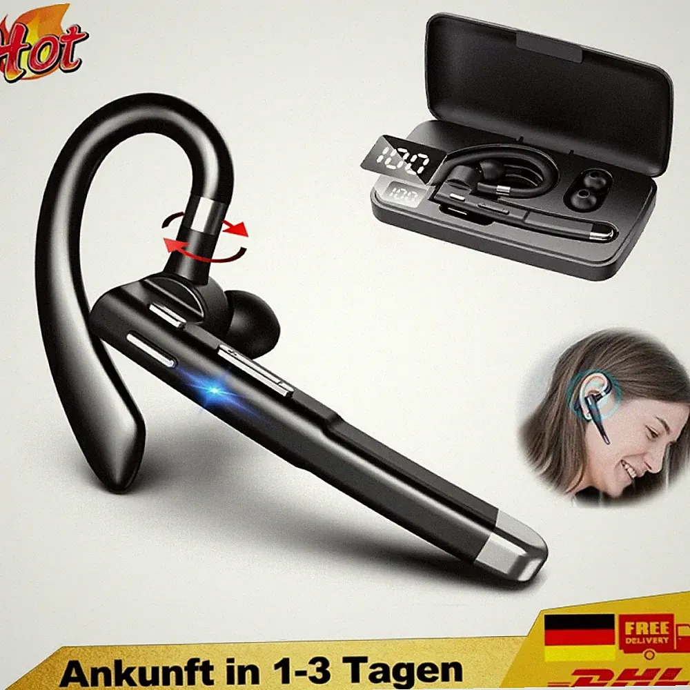 Wireless Bluetooth Kopfhörer Stereo Kabellos Headset Ohrhörer Mikrofon für Handy