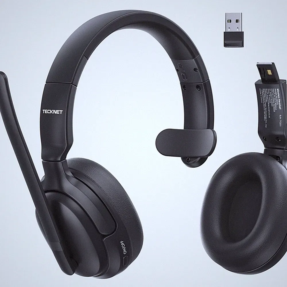Wireless Headset Bluetooth 5.4 Mono Stereo 2-in-1 mit Mikrofon Akku 65 Std