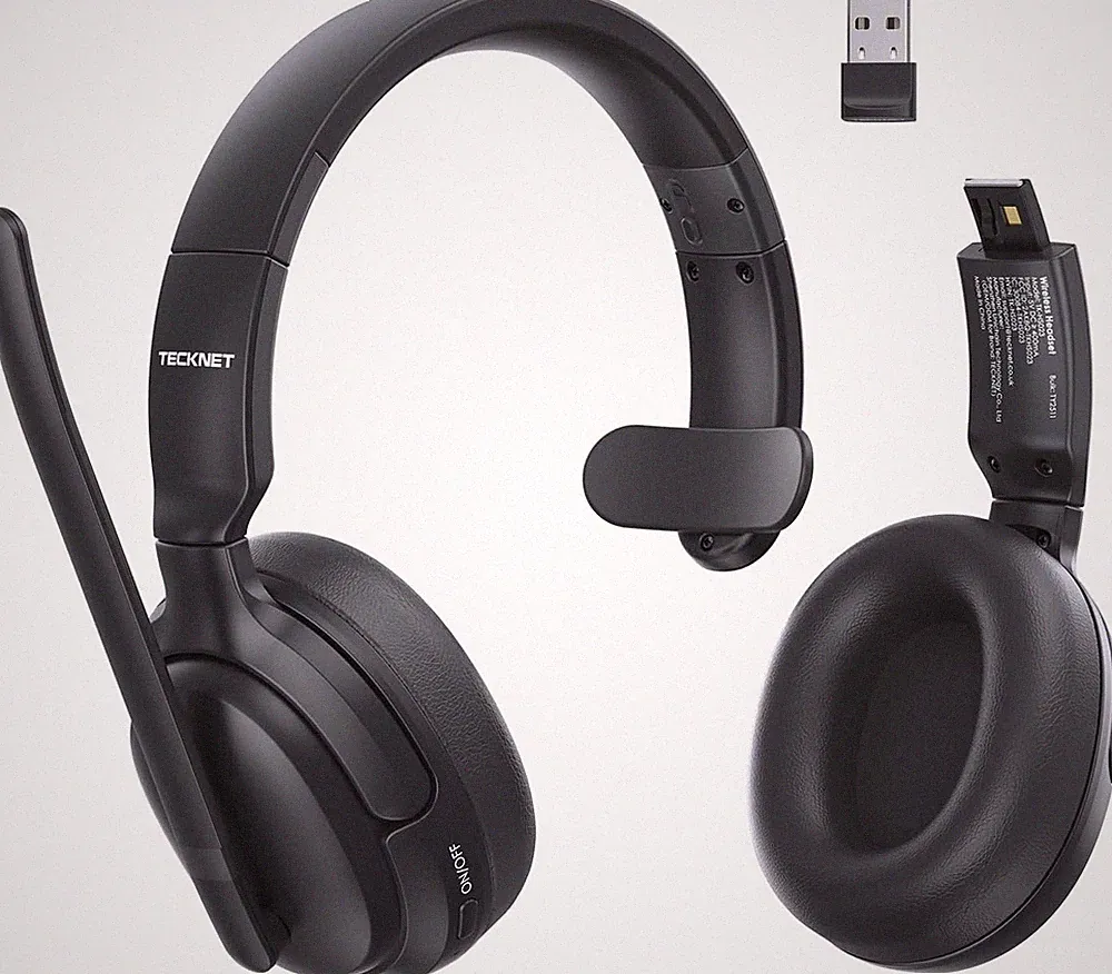Wireless Headset TECKNET V5.4 Bluetooth 2-in-1 Over-Ear Kopfhörer