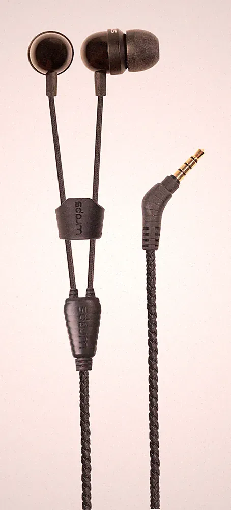 Wraps WRAPSLBLK-V15M Natural Leder In-Ear Kopfhörer & Armband in Einem schwarz