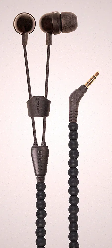 Wraps WRAPSWBLK-V15M Natural-Wood In-Ear Kopfhörer & Armband in Einem Ebony Holz