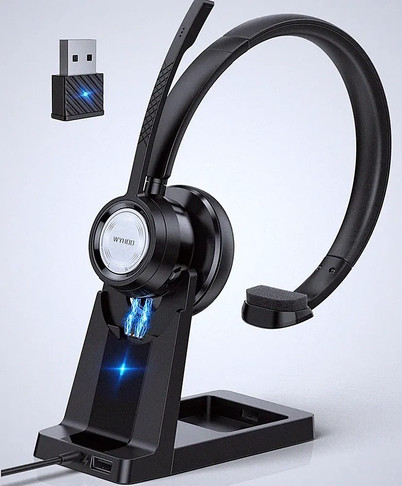 WYHOO Bluetooth Headset mit Mikrofon Kabellos Büro Homeoffice USB-C