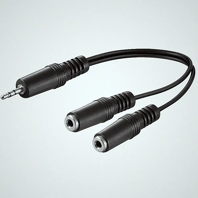Y Adapter 2 Mono Klinke Buchse Kupplung 3,5mm auf 1 Stereo Stecker Kopfhörer