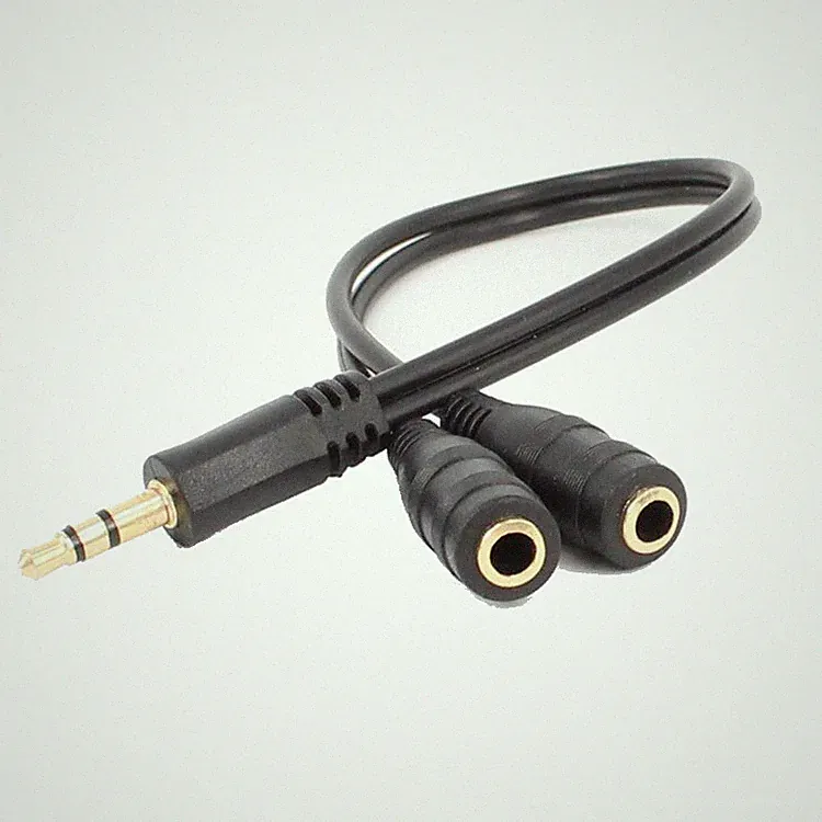 Y Kabel 2 Klinke Buchse Kupplung weiblich 3,5mm Aux 1 männlich Stecker Kopfhörer
