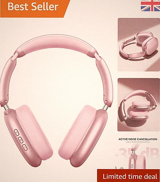 Y02 Over-Ear Kopfhörer mit aktiver Geräuschunterdrückung: 60h Spielzeit, pink