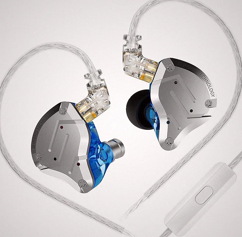Yinyoo KZ ZS10 Pro In-Ear Kopfhörer mit Mikrofon 4BA 1DD 3,5 mm Klinke 1 Stück
