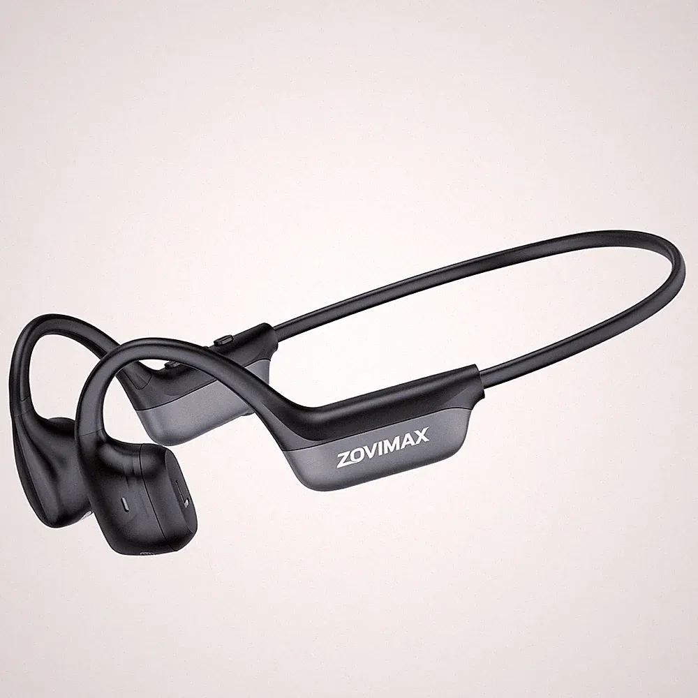 ZOVIMAX Bluetooth Kopfhörer Open Ear Schwarz-Grau Knochenschall 32 Ohm Sport