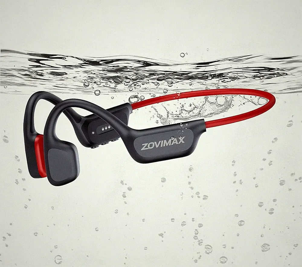 ZOVIMAX Knochenschall Kopfhörer, Kastanienrot, Schwimmen, IPX8, Bluetooth 6.0