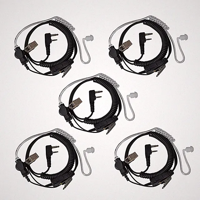 ZweiWegeRadioHeadset SicherheitsOhrhörer 2polig mit Mikrofon PTT kompatibel m...