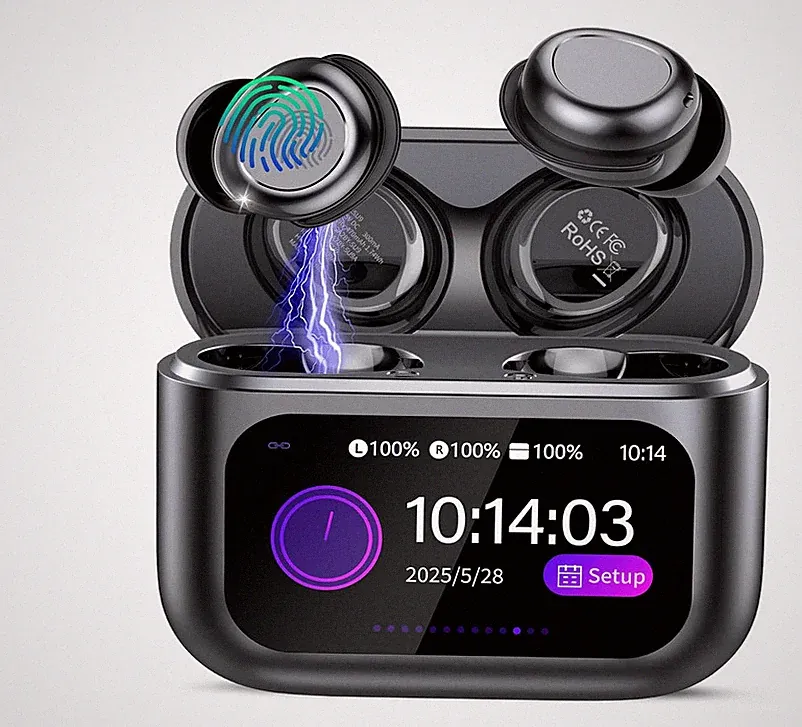 ZYHKON Bluetooth Earbuds mit Display und 48h Laufzeit